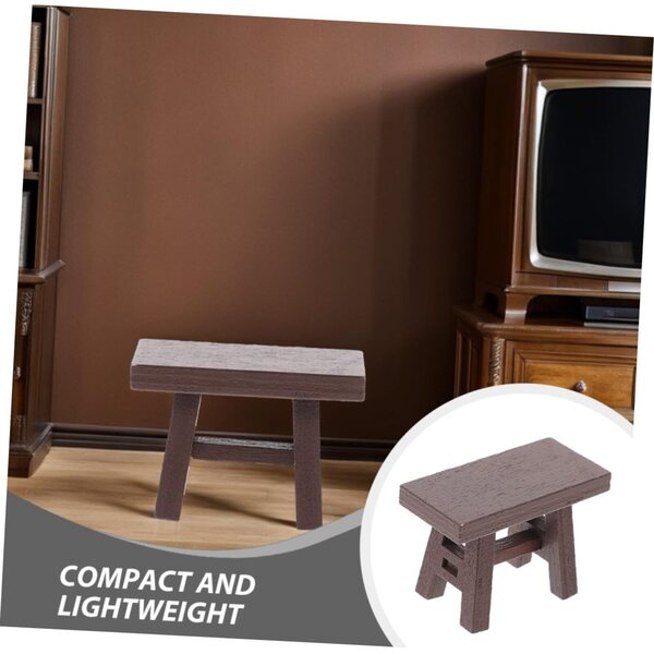Set 5 Tabourets Miniature in Legno Vintage per Casa delle Bambole 4x2,8x2 cm