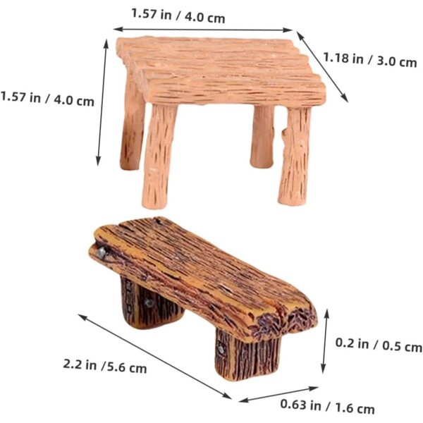 Set Miniature in Resina: Tavolo e 5 Sedie per Decorazioni Casa delle Bambole