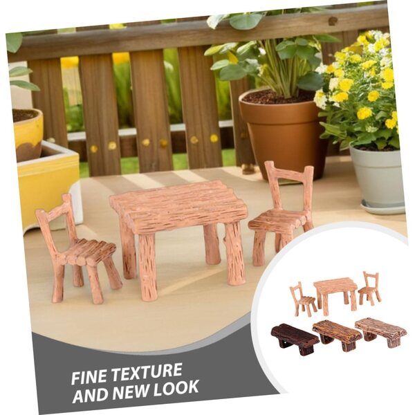 Set Miniature in Resina: Tavolo e 5 Sedie per Decorazioni Casa delle Bambole