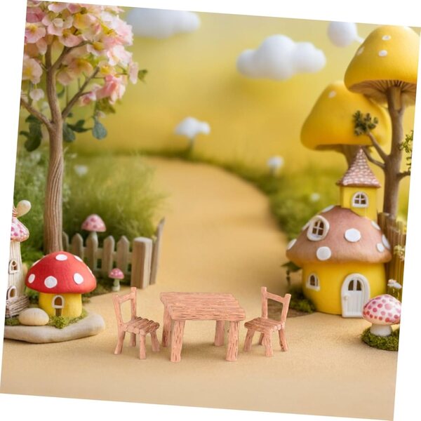 Set Miniature in Resina: Tavolo e 5 Sedie per Decorazioni Casa delle Bambole