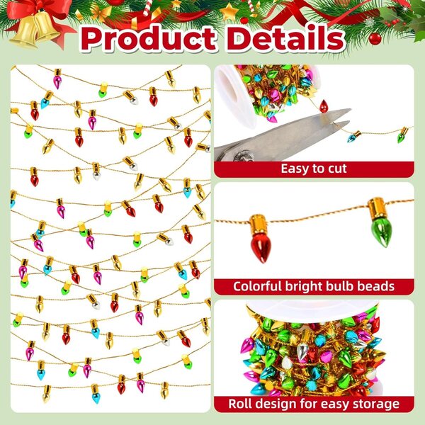 Mini Guirlande Lumineuse Casa delle Bambole 5m Accessorio Decorativo Finto Natale 1:12