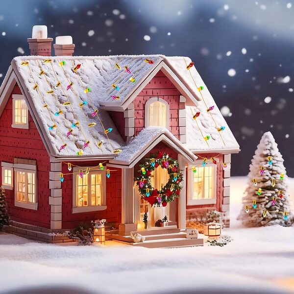 Mini Guirlande Lumineuse Casa delle Bambole 5m Accessorio Decorativo Finto Natale 1:12
