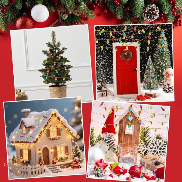 Mini Guirlande Lumineuse Casa delle Bambole 5m Accessorio Decorativo Finto Natale 1:12