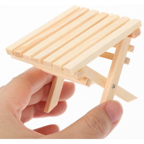 Mini tavolo in legno vintage 1:12 per casa di bambole, arredo decorativo e scenografie