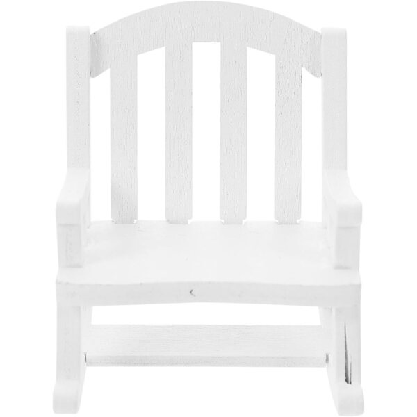 ORFOFE Mini Sedia a Dondolo in Legno per Casa delle Bambole, Accessorio Decorativo Resistente
