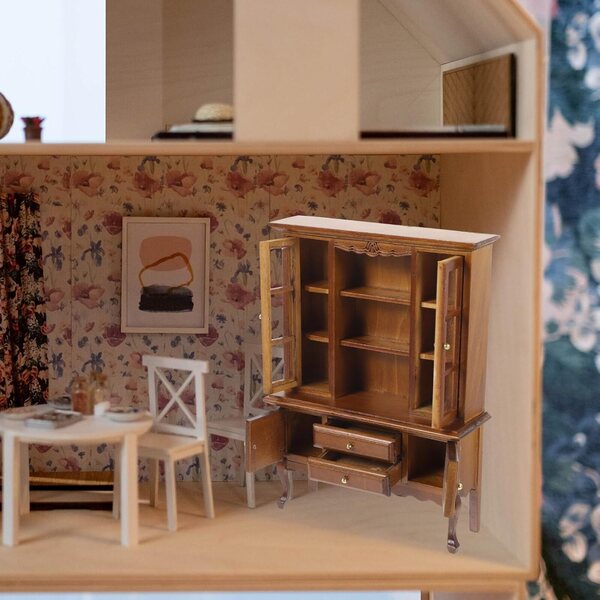 Mini Mobiletto in Legno Caffè per Casa delle Bambole, Dettagliato e Resistente