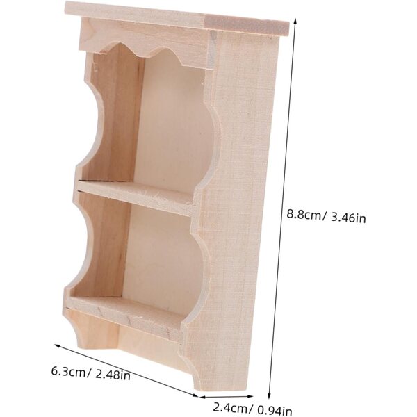 Armadietti Muro in Legno Massello Stile Giapponese Vintage per Casa Bambole 2 pezzi