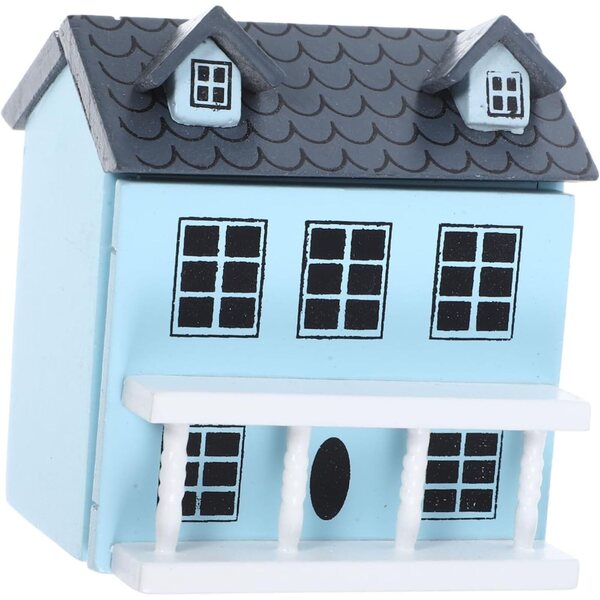 Armadio Miniatura Blu 1:12 in Legno per Casa delle Bambole ERINGOGO