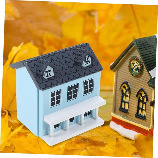 Armadio Miniatura Blu 1:12 in Legno per Casa delle Bambole ERINGOGO