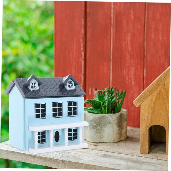 Armadio Miniatura Blu 1:12 in Legno per Casa delle Bambole ERINGOGO
