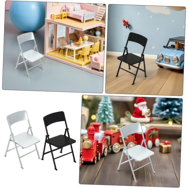 HEALLILY Set 2 Sedie Pieghevoli Miniature in PVC per Casa delle Bambole
