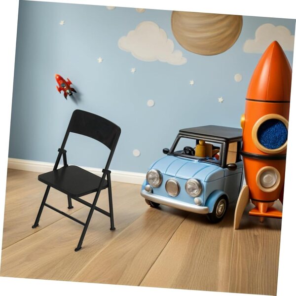 HEALLILY Set 2 Sedie Pieghevoli Miniature in PVC per Casa delle Bambole