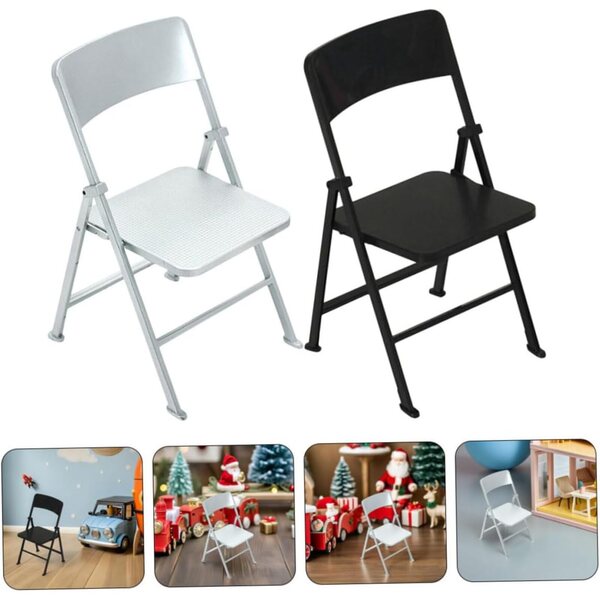 HEALLILY Set 2 Sedie Pieghevoli Miniature in PVC per Casa delle Bambole