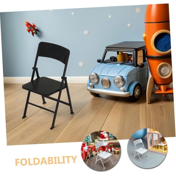 HEALLILY Set 2 Sedie Pieghevoli Miniature in PVC per Casa delle Bambole