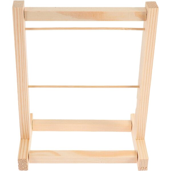 Alasum Scaffale Organizzatore in Legno per Abiti da Bambola, Mini Porta-bambole Doppio Strato