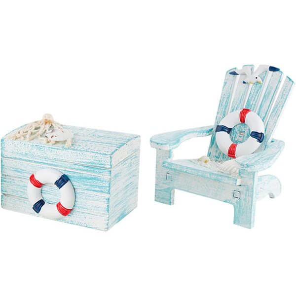 Mini Sedia Decorativa Stile Mediterraneo per bambole e Micro Paesaggi 10x9x9 cm