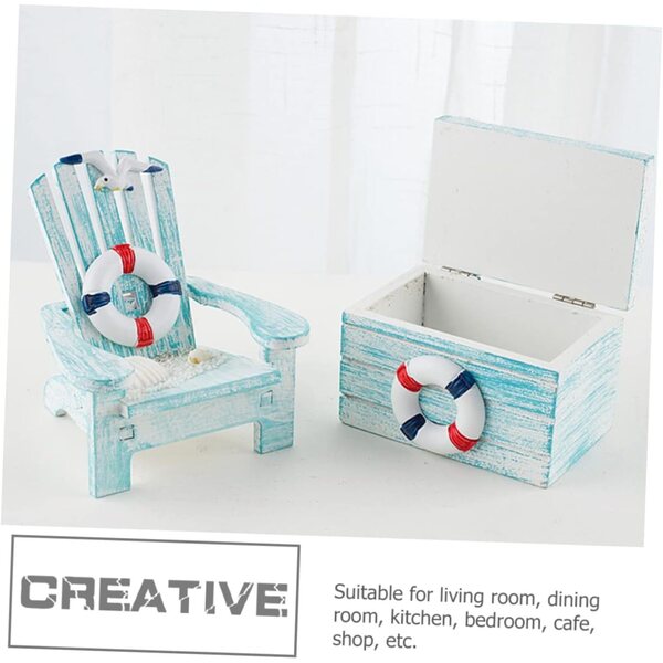 Mini Sedia Decorativa Stile Mediterraneo per bambole e Micro Paesaggi 10x9x9 cm