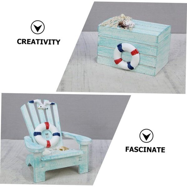 Mini Sedia Decorativa Stile Mediterraneo per bambole e Micro Paesaggi 10x9x9 cm