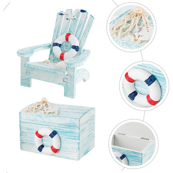Mini Sedia Decorativa Stile Mediterraneo per bambole e Micro Paesaggi 10x9x9 cm
