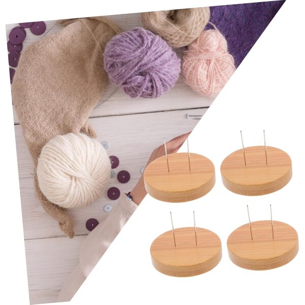 Set 4 supporti in legno beige per bambole all'uncinetto – espositore robusto e sicuro