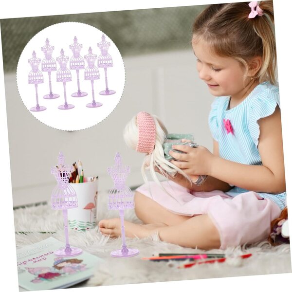 Beaupretty Mini Lila Mannequins 6 Stück Kleiderständer für Kinderpuppen