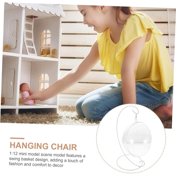 Chaise Suspendue Miniature 1:12 per Casa delle Bambole in Ferro e Plastica Elegante