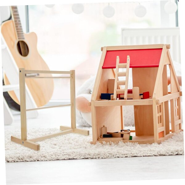 Mini porta abiti in legno per casa delle bambole, organizer versatile e design elegante