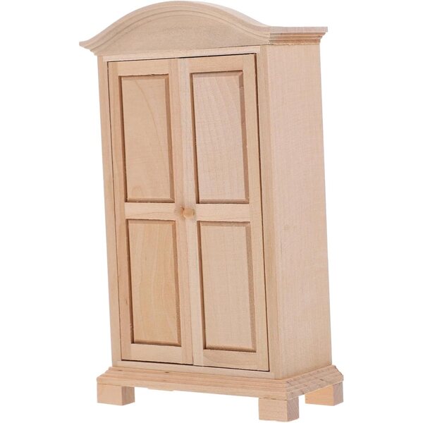 Mini Placard in Legno per Casa delle Bambole - Mobilio Miniatura Beige 15,9x9,3x4,2 cm
