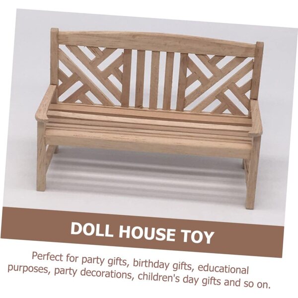 Set Mini Mobili da Giardino in Legno per Casa delle Bambole, 4 Pezzi Miniature