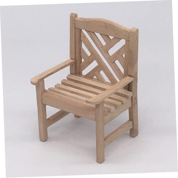 Set Mini Mobili da Giardino in Legno per Casa delle Bambole, 4 Pezzi Miniature