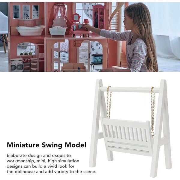 Altalena in miniatura in legno di betulla 1:12 di Casa delle Bambole - YUYTE