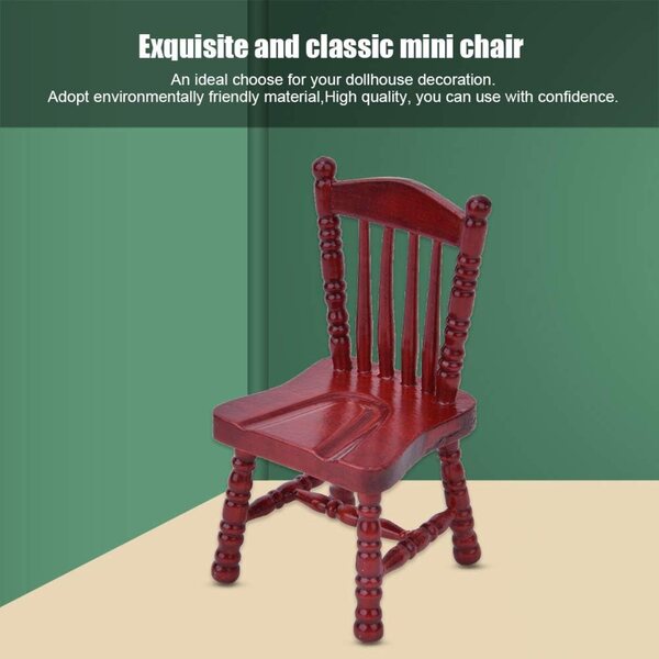Miniatura Sedia in Legno 1:12 per Casa delle Bambole Accessorio Decorativo