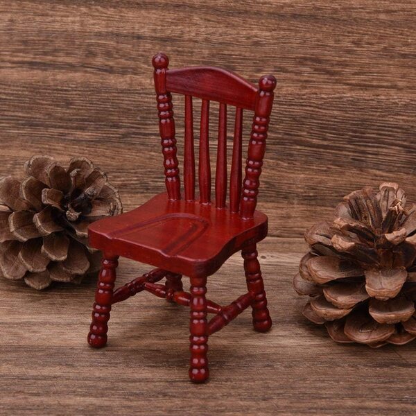 Miniatura Sedia in Legno 1:12 per Casa delle Bambole Accessorio Decorativo