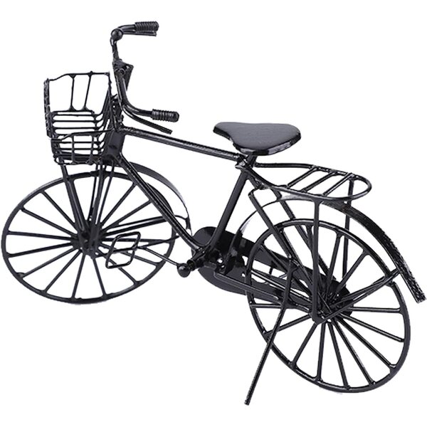 Vélo Miniature Métal 1/12 für Puppenhaus, dekoratives Accessoire mit beweglichen Teilen