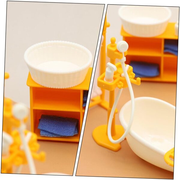 Set Mobili Bagno Miniatura VICASKY per Casa delle Bambole in Plastica Realistica