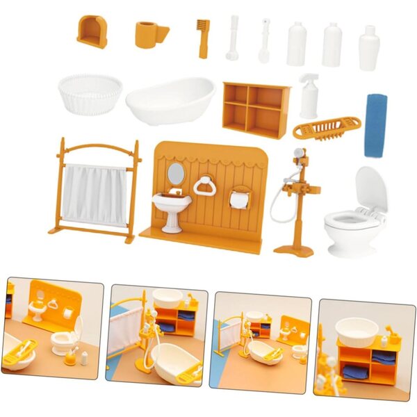 Set Mobili Bagno Miniatura VICASKY per Casa delle Bambole in Plastica Realistica