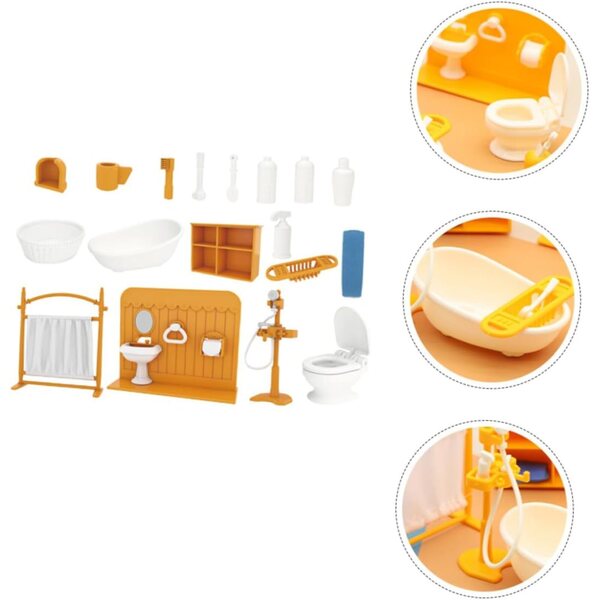 Set Mobili Bagno Miniatura VICASKY per Casa delle Bambole in Plastica Realistica