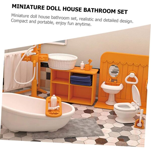 Set Mobili Bagno Miniatura VICASKY per Casa delle Bambole in Plastica Realistica
