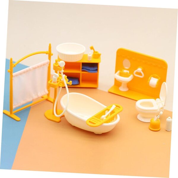 Set Mobili Bagno Miniatura VICASKY per Casa delle Bambole in Plastica Realistica