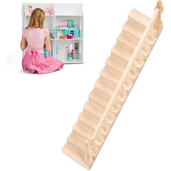 Schody in legno di betulla per casa delle bambole Culnflun scala 1/12, lucide e rifinite