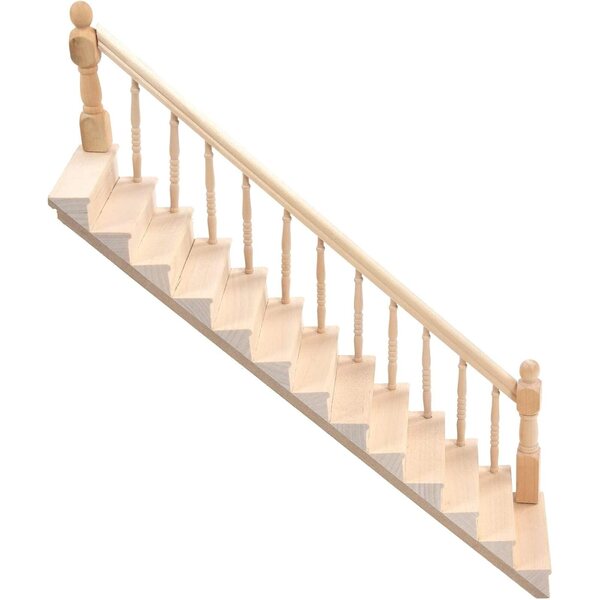 Schody in legno di betulla per casa delle bambole Culnflun scala 1/12, lucide e rifinite