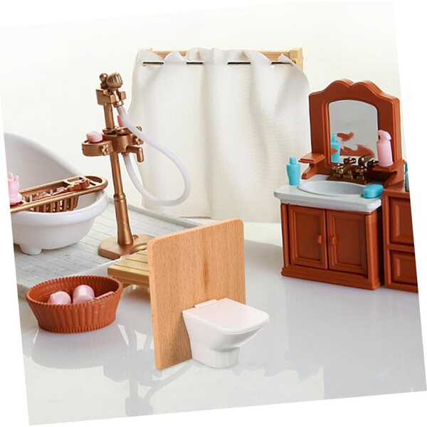 Mini-Badezimmermöbel-Set aus Holz und Kunststoff für ORFOFE-Puppenhäuser