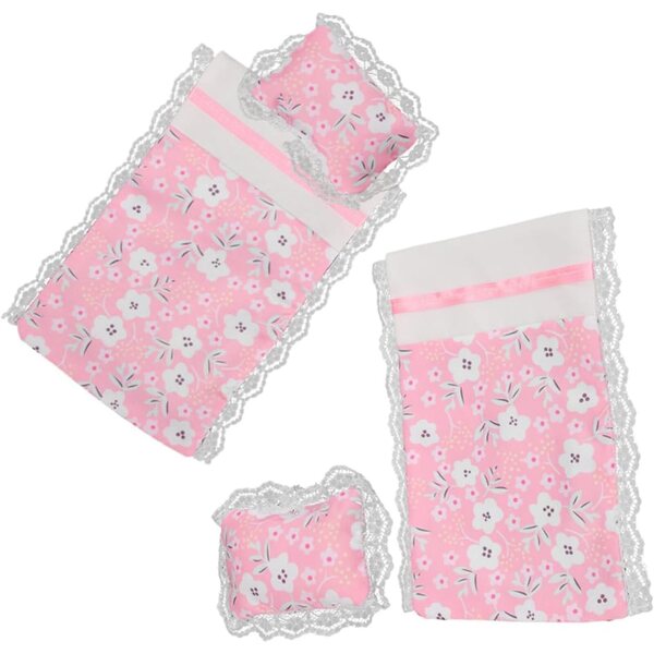 Puppenhaus-Etagenbett-Set mit bunten Kissen und Laken