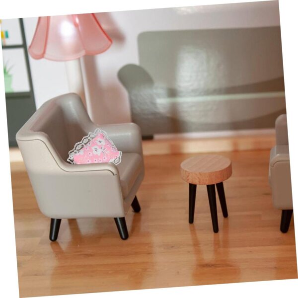 Set Letto a Castello per Casa delle Bambole con Cuscini e Lenzuola Multicolore