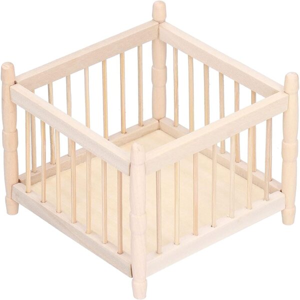 Srliya Lit Berceau per Bambole in Legno 1:12 Miniatura Casa delle Bambole Accessori