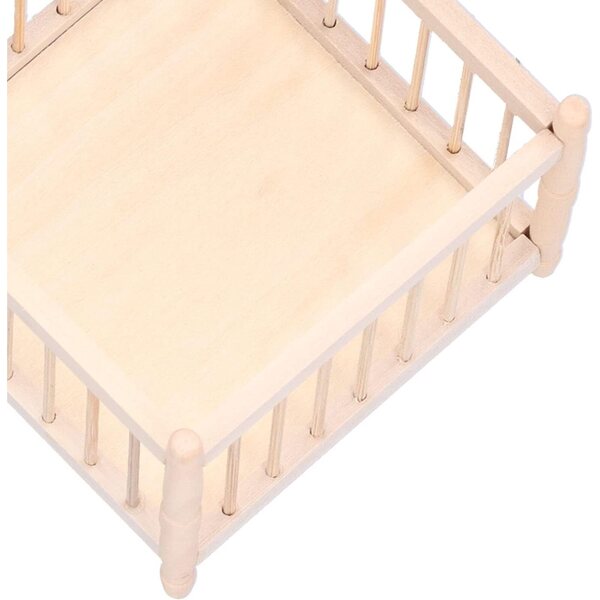 Srliya Lit Berceau per Bambole in Legno 1:12 Miniatura Casa delle Bambole Accessori