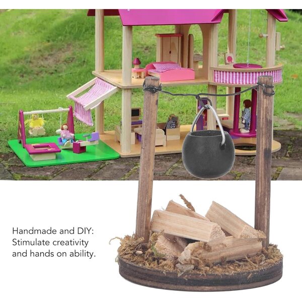 Miniatur-Holzkamin für Puppenhaus, DIY dekorativer Ofen