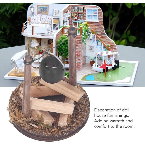 Miniatur-Holzkamin für Puppenhaus, DIY dekorativer Ofen