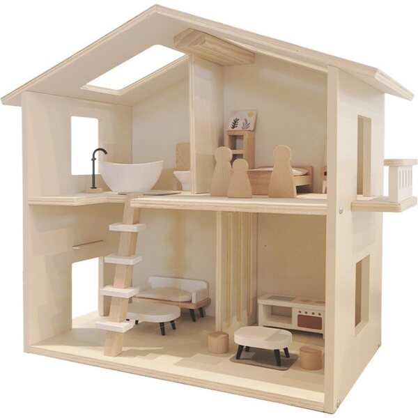 Buxibo Houten Poppenhuis in Legno con Mobili - Casetta per Bambole Stile Barbie