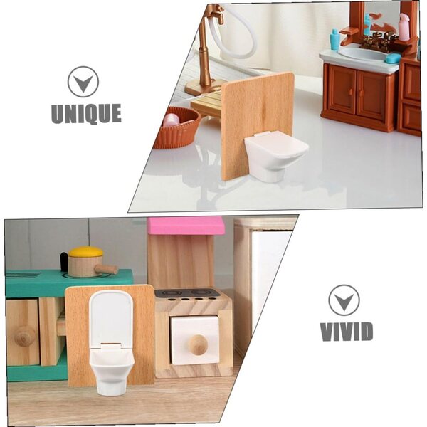 Alasum Badezimmer-Set, 1:12 Puppenhaus, 6 Miniatur-Zubehörteile für pädagogisches Spielen